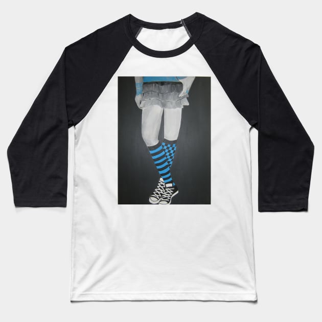 Crazy Socks Blue Baseball T-Shirt by laurie3